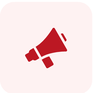 Ícone de megafone simbolizando avisos, comunicados e informações importantes.